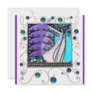 MAGIC OF THE  SPRING,bright purple black aqua blue