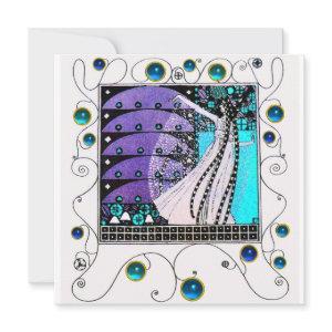 MAGIC OF THE  SPRING,bright purple black aqua blue