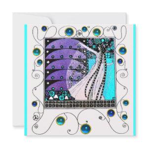 MAGIC OF THE  SPRING,bright purple black aqua blue