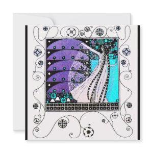MAGIC OF THE  SPRING,bright purple black aqua blue