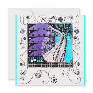 MAGIC OF THE  SPRING,bright purple black aqua blue