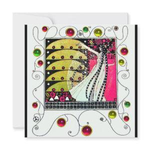 MAGIC OF THE SPRING, Fuchsia,Green Yellow,Black