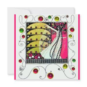 MAGIC OF THE SPRING, Fuchsia,Green Yellow,Black
