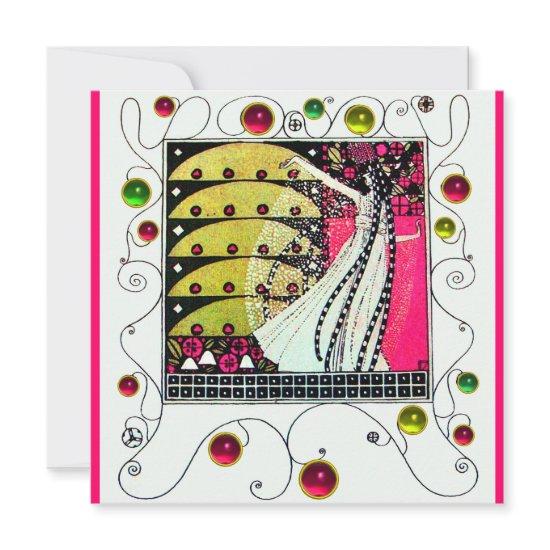MAGIC OF THE SPRING, Fuchsia,Green Yellow,Black