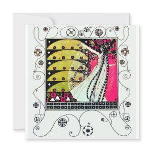 MAGIC OF THE SPRING, Fuchsia,Green Yellow,Black