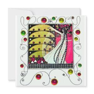 MAGIC OF THE SPRING, Fuchsia,Green Yellow,Black