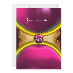MAGIC RINGS ,MONOGRAM parchment gem pink