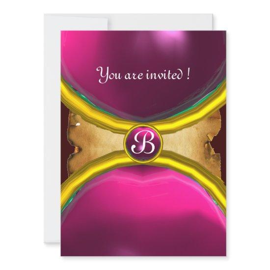 MAGIC RINGS ,MONOGRAM parchment gem pink