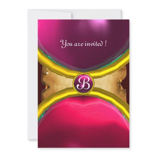 MAGIC RINGS ,MONOGRAM parchment gem pink