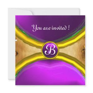 MAGIC RINGS ,MONOGRAM parchment gem purple
