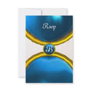MAGIC RINGS ,MONOGRAM rsvp gem blue champagne