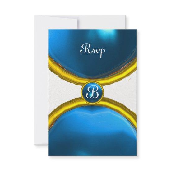 MAGIC RINGS ,MONOGRAM rsvp gem blue ice