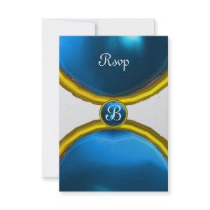 MAGIC RINGS ,MONOGRAM rsvp gem blue silver
