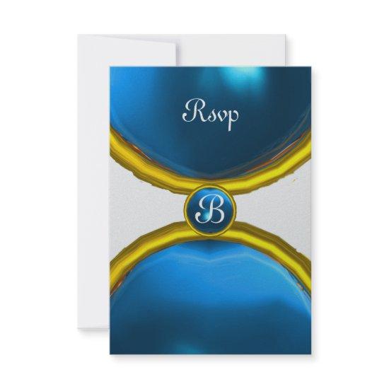 MAGIC RINGS ,MONOGRAM rsvp gem blue silver