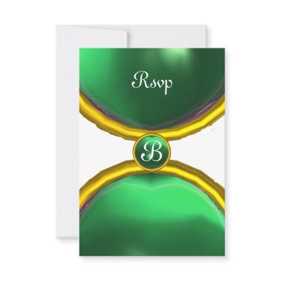 MAGIC RINGS ,MONOGRAM  rsvp gem green
