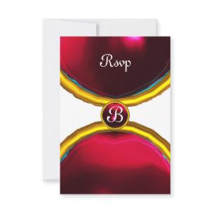 MAGIC RINGS ,MONOGRAM rsvp gem red burgundy