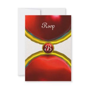 MAGIC RINGS ,MONOGRAM rsvp gem red champagne