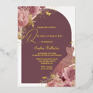Magical Dress & Arch Enchanted Quinceanera Gold Foil