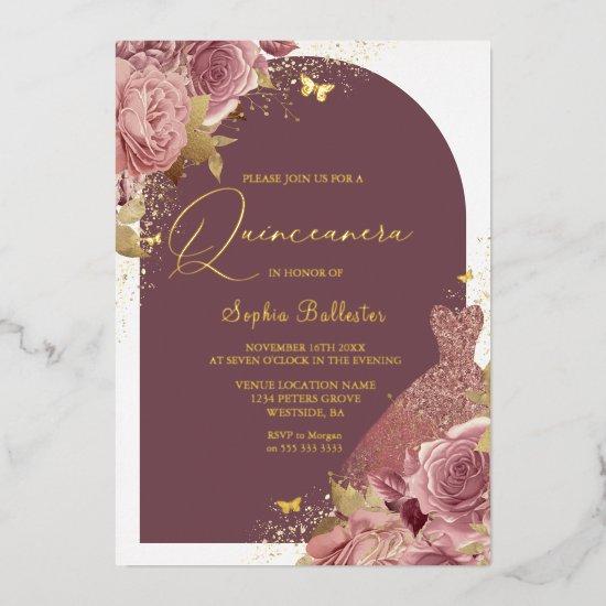 Magical Dress & Arch Enchanted Quinceanera Gold Foil
