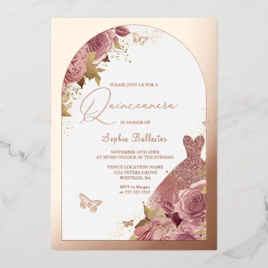 Magical Dress Enchanted Quinceanera Rose Gold Foil