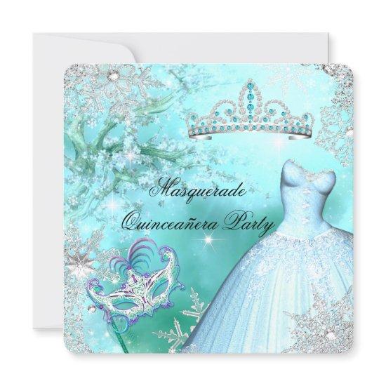 Magical Princess Quinceanera Masquerade Teal
