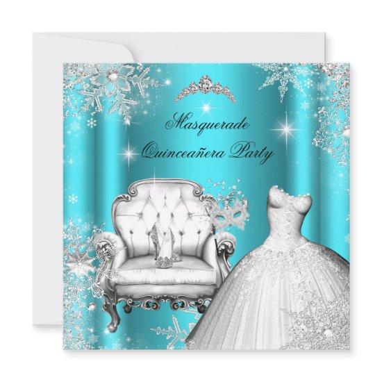 Magical Princess Quinceanera Masquerade Teal
