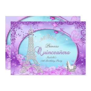 Magical Princess Quinceanera Purple Teal Blue