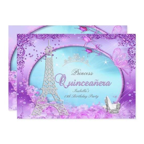 Magical Princess Quinceanera Purple Teal Blue