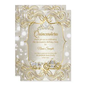 Magical Quinceanera carriage gold Beige Silver