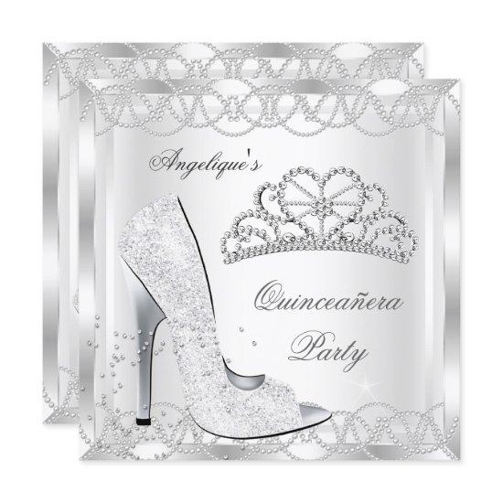 Magical White Silver Quinceanera High Heel Shoes