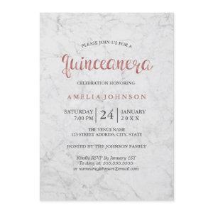 Marble Faux Rose Gold Quinceanera