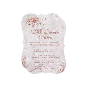 Marble Sparkle Rose Gold Glitter Quinceañera