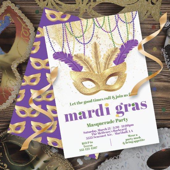 Mardi Gras Gold Masquerade Party