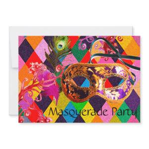 MARDI GRAS HARLEQUIN PATTERN Colorful Rhombi