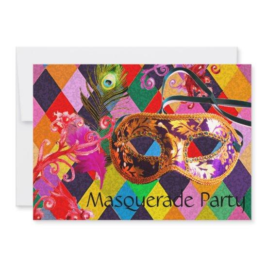 MARDI GRAS HARLEQUIN PATTERN Colorful Rhombi