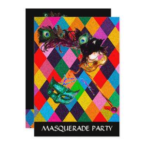 MARDI GRAS HARLEQUIN PATTERN Colorful Rhombi