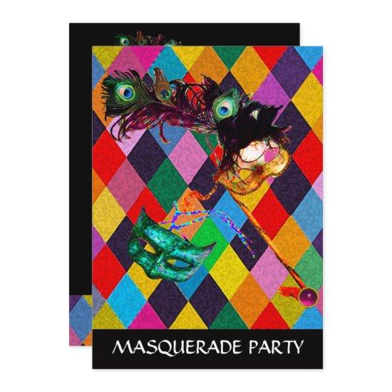 MARDI GRAS HARLEQUIN PATTERN Colorful Rhombi