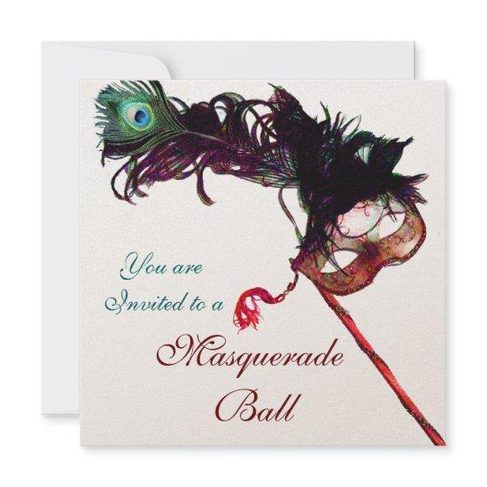 MARDI GRAS MASQUERADE BALL MASK Classy Gold Red