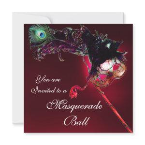 MARDI GRAS MASQUERADE BALL red burgundy