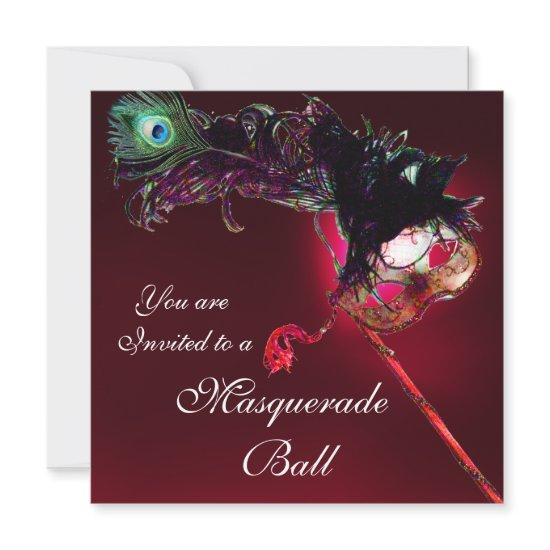 MARDI GRAS MASQUERADE BALL red burgundy