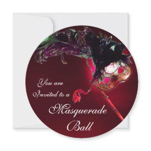 MARDI GRAS MASQUERADE BALL red burgundy