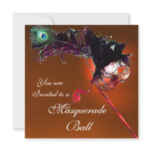 MARDI GRAS MASQUERADE BALL red orange