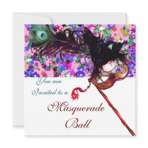 MARDI GRAS MASQUERADE & CONFETTI white purple pink