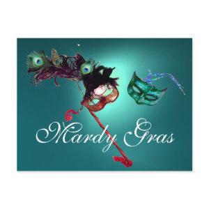 MARDI GRAS MASQUERADE gem blue Postcard