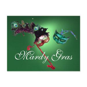 MARDI GRAS MASQUERADE gem green Postcard