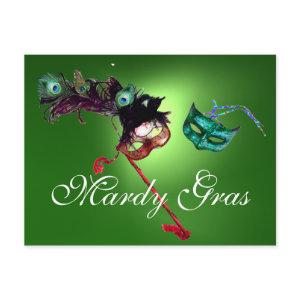 MARDI GRAS MASQUERADE gem green Postcard