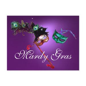 MARDI GRAS MASQUERADE gem purple Postcard