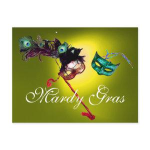 MARDI GRAS MASQUERADE gem yellow Postcard