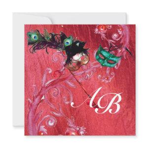 MARDI GRAS MASQUERADE ,MAGIC BERRIES MONOGRAM silk