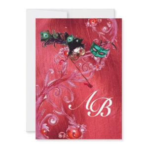 MARDI GRAS MASQUERADE ,MAGIC BERRIES MONOGRAM silk